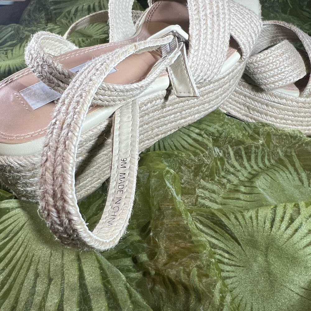 Steven New York Ramey Espadrille Raffia Platform Wedge Sandals Size 9 - Picture 2 of 15